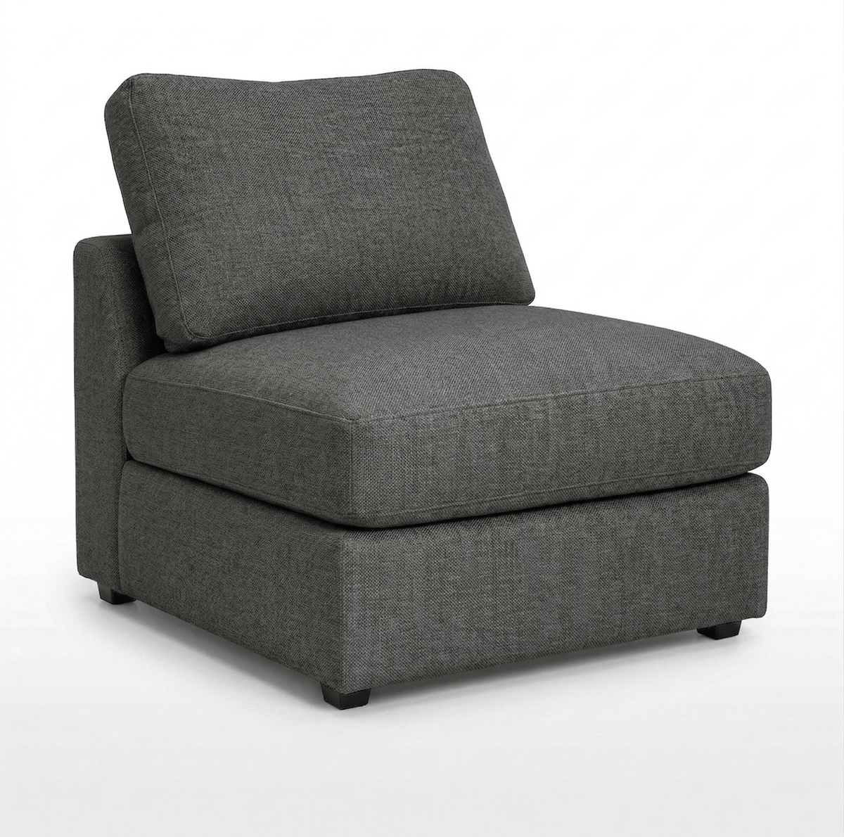 Alloy gray modular sectional armless chair on a white background.