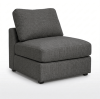 Alloy gray modular sectional armless chair on a white background.
