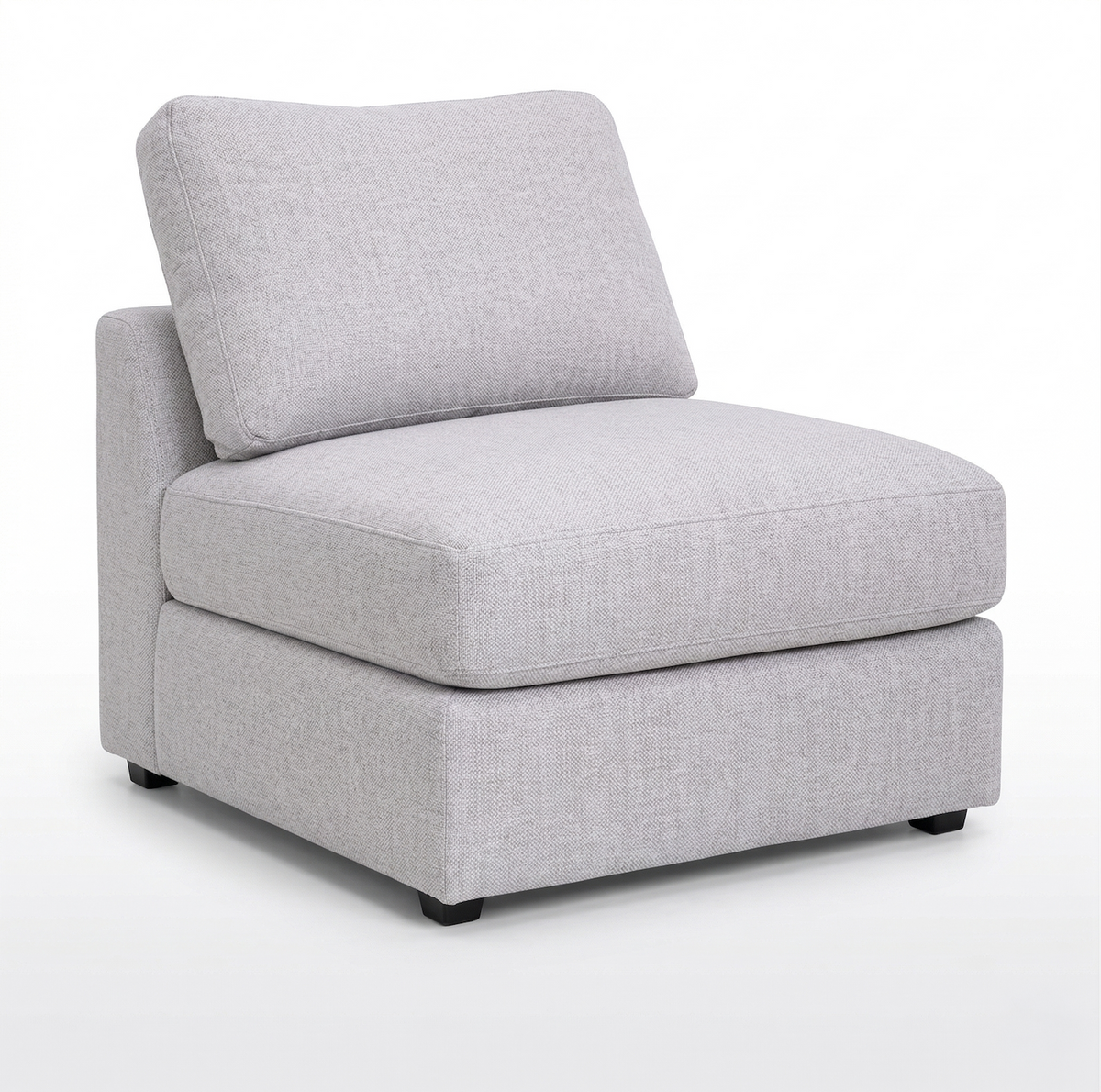 Tofu gray modular sectional armless chair on a white background.