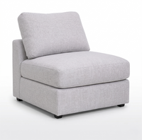 Tofu gray modular sectional armless chair on a white background.