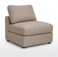 Fawn modular sectional armless chair on a white background.