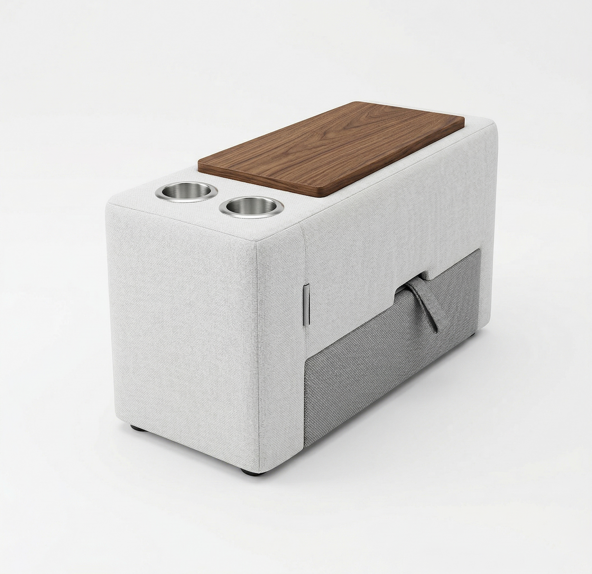 Tofu gray modular sectional console on a white background.