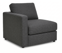 Alloy gray modular sectional track arm chair on a white background.