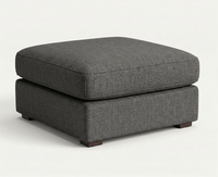 Alloy gray modular sectional ottoman on a white background.