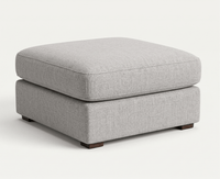 Tofu gray modular sectional ottoman on a white background.