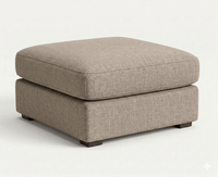 Fawn modular sectional ottoman on a white background.