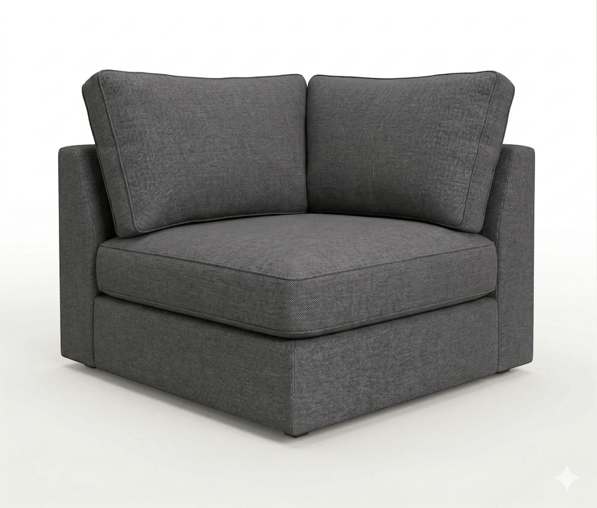 Alloy gray modular sectional corner chair on a white background.