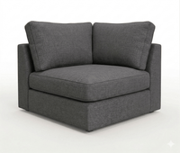 Alloy gray modular sectional corner chair on a white background.