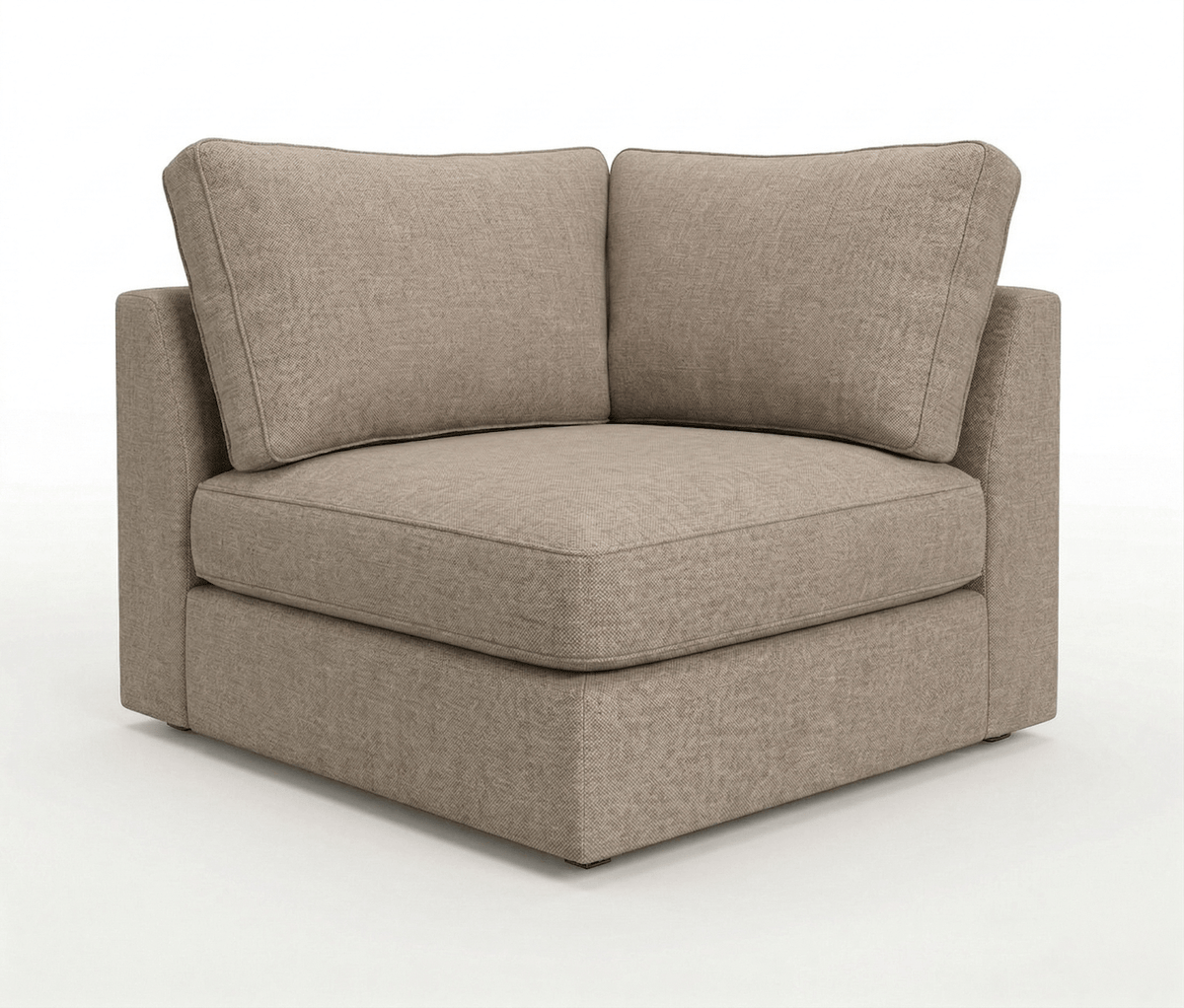 Fawn modular sectional corner chair on a white background.