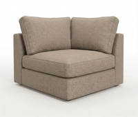 Fawn modular sectional corner chair on a white background.